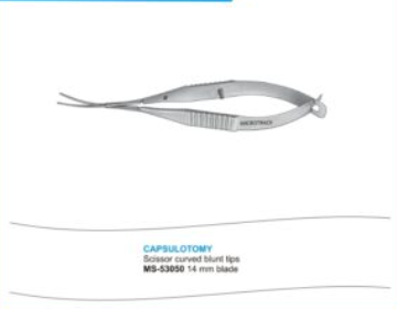 Capsulotomy Scissor Curved Blunt Tips